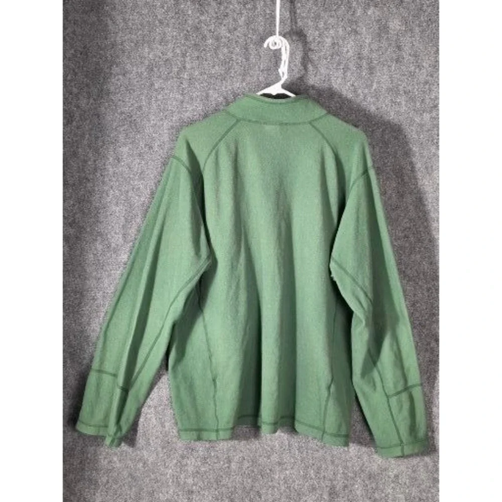The North Face Fleece Pullover Mens XL Green 1/4 Zip Chest Pocket TKA Sweater‎